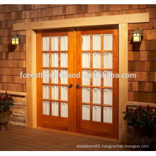 Double Exterior French Door and Oak Wood Glass Patio Door S17-01